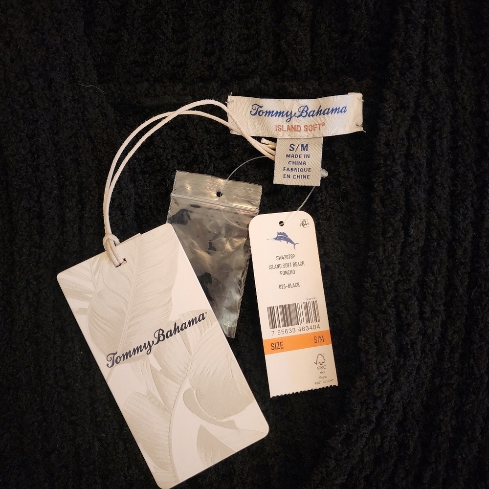 Tommy Bahama Oversized Hooded Poncho-S/M - Picture 7 of 13